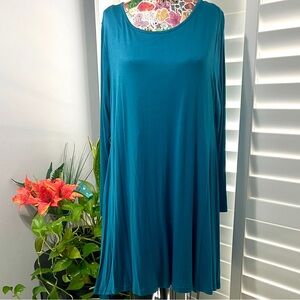 Women's Long Sleeve Casual Loose T-Shirt Dress with Pockets